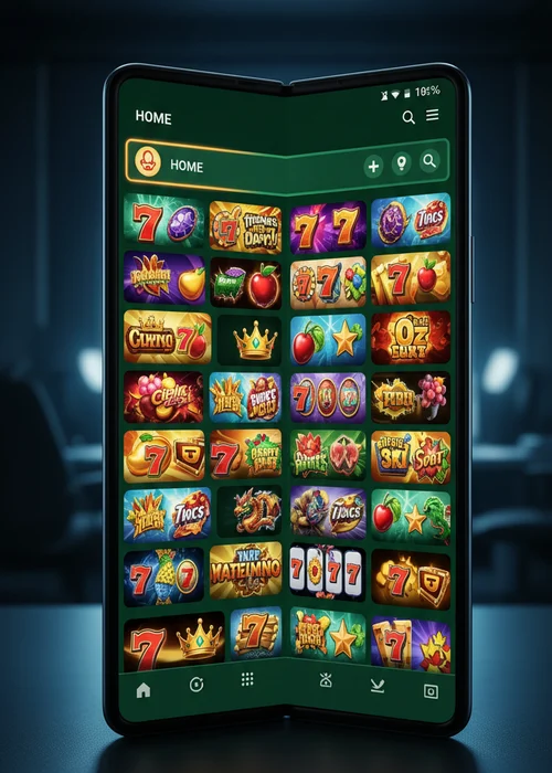 Oversikt over Chill Casinos luksuriøse spillobby med populære spilleautomater og Live Casino-bord.